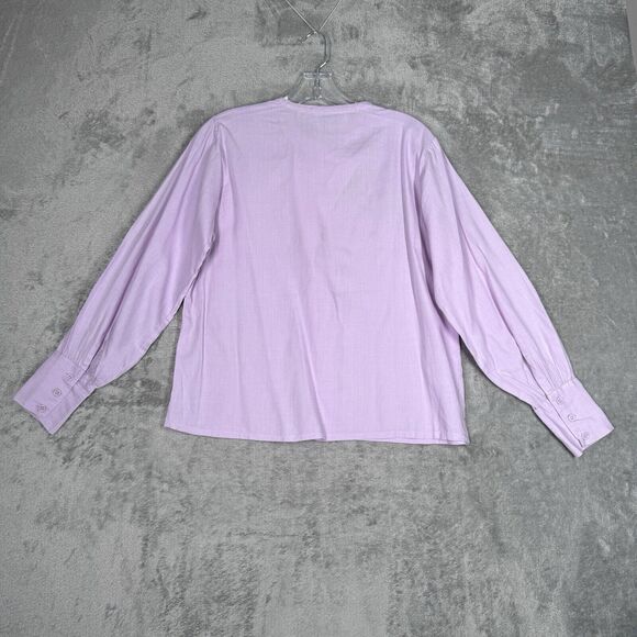 Chains of Buffalo Shirt Womens Small Purple Floral Embroidery Fairy Peasant Boho - Picture 3 of 7